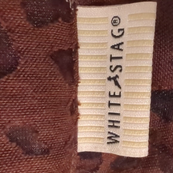 White Stag brand, size large, brown lace/chiffon, 3/4 length sleeve top. - Picture 3 of 3